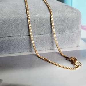 18K 2.5mm Real Diamond Gold Necklace for m…